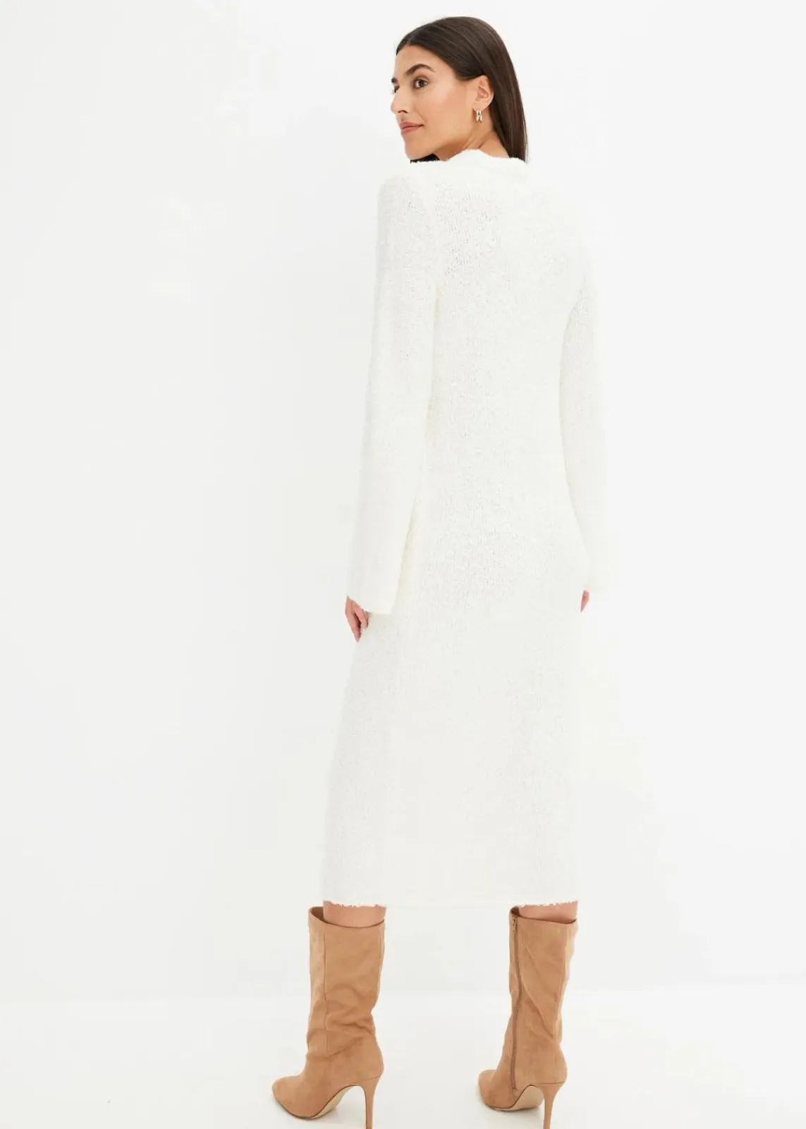 bonprix Bekleidung·Umstandsmode|Bekleidung·Pullover & Strickjacken^Strickkleid aus Bouclé wollweiß