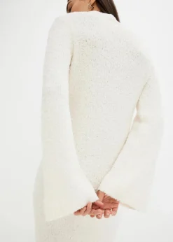 bonprix Bekleidung·Umstandsmode|Bekleidung·Pullover & Strickjacken^Strickkleid aus Bouclé wollweiß