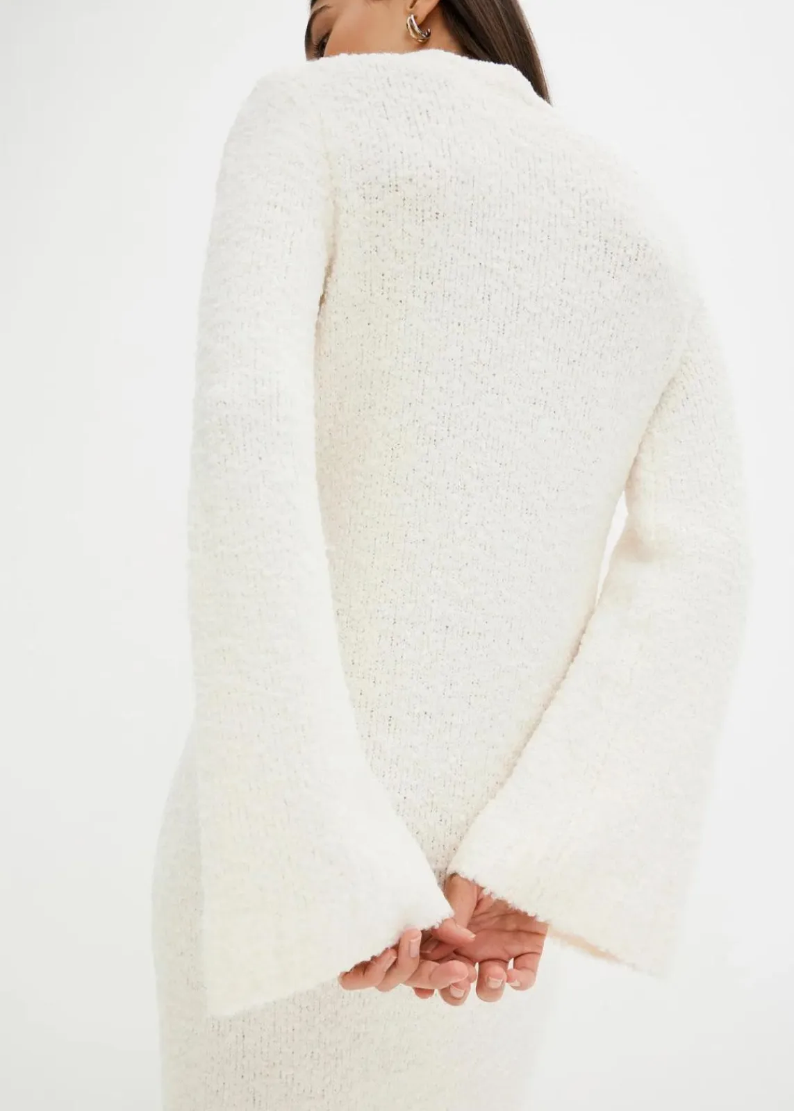 bonprix Bekleidung·Umstandsmode|Bekleidung·Pullover & Strickjacken^Strickkleid aus Bouclé wollweiß