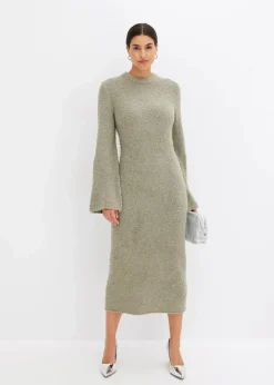 bonprix Kleider|Strickmode^Strickkleid aus Bouclé seegras