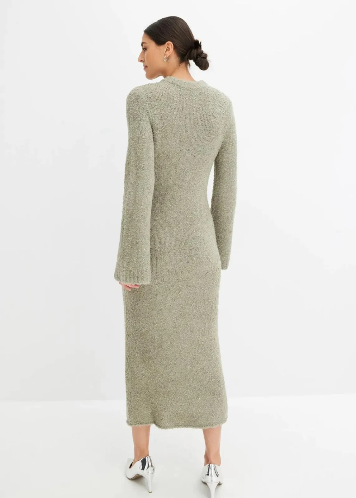 bonprix Kleider|Strickmode^Strickkleid aus Bouclé seegras