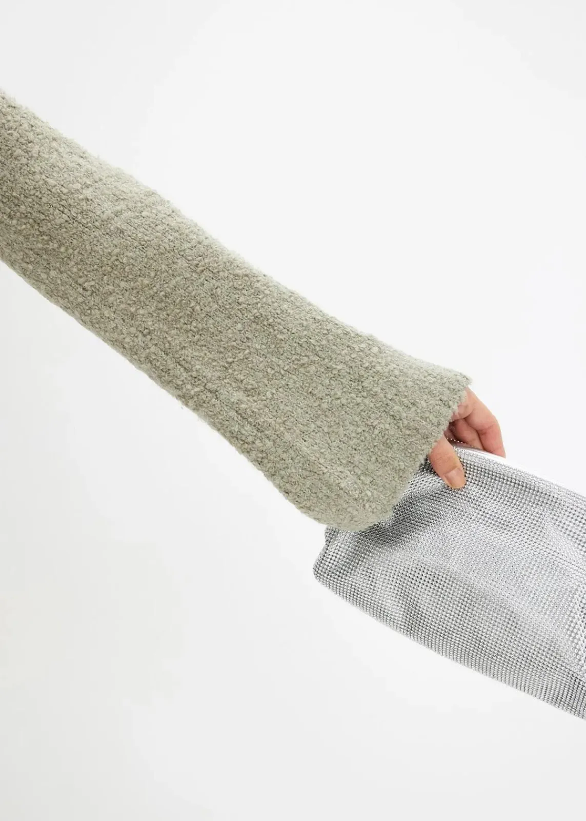 bonprix Kleider|Strickmode^Strickkleid aus Bouclé seegras