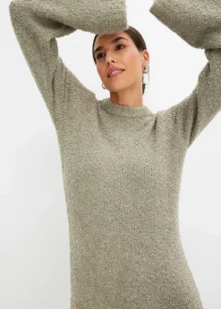 bonprix Kleider|Strickmode^Strickkleid aus Bouclé seegras
