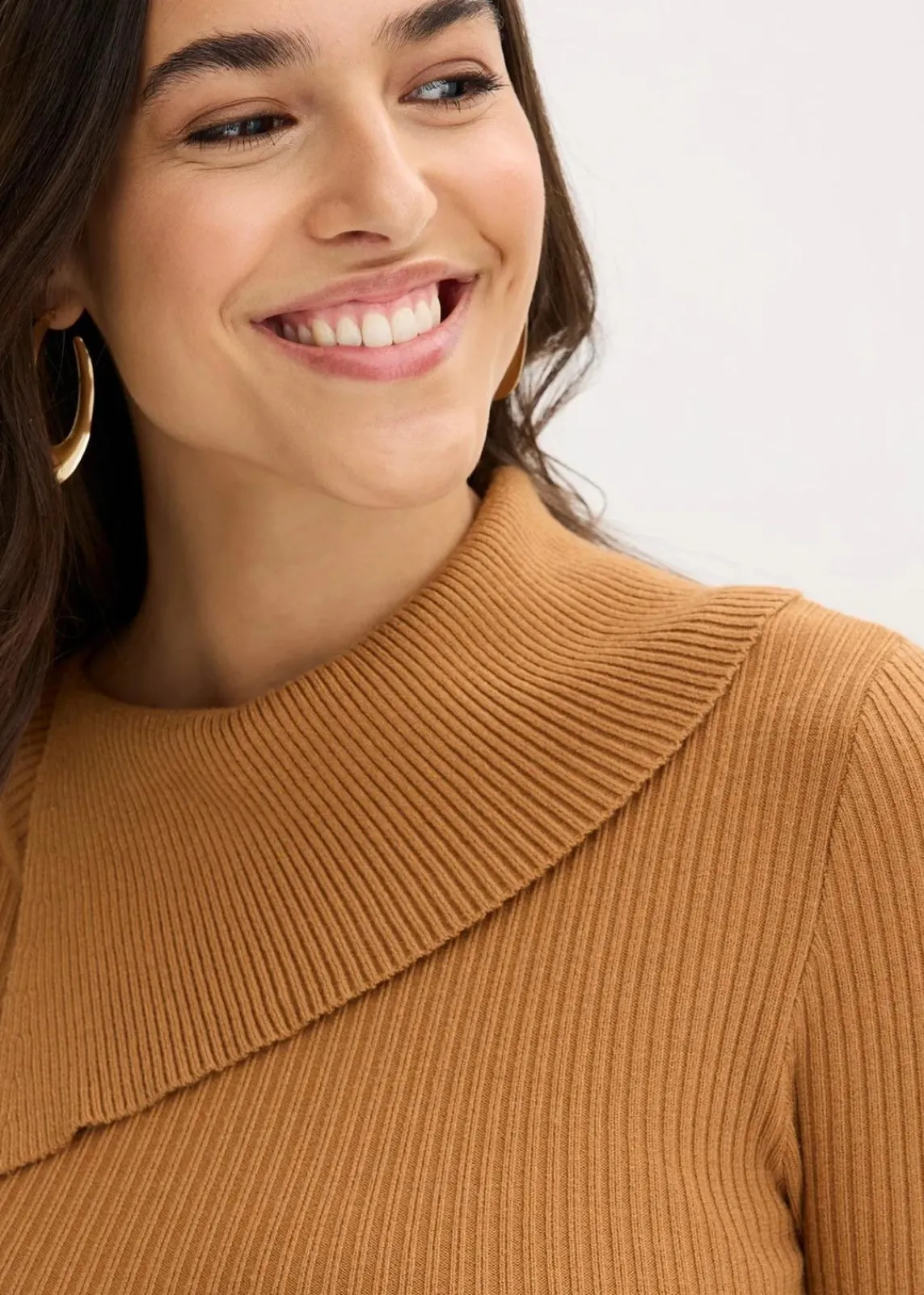 bonprix Bekleidung·Umstandsmode|Bekleidung·Pullover & Strickjacken^Strickkleid aus fließendem Viskose-Mix haselnuss