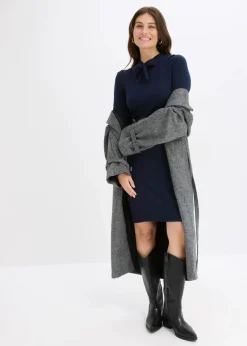 bonprix Bekleidung·Umstandsmode|Strickmode^Strickkleid aus fließendem Viskose-Mix dunkelblau