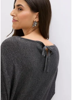 bonprix Bekleidung·Umstandsmode|Strickmode^Strickkleid aus fließendem Viskose-Mix anthrazit meliert