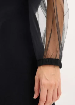 bonprix Bekleidung·Umstandsmode|Bekleidung·Pullover & Strickjacken^Strickkleid aus fließendem Viskose-mix schwarz
