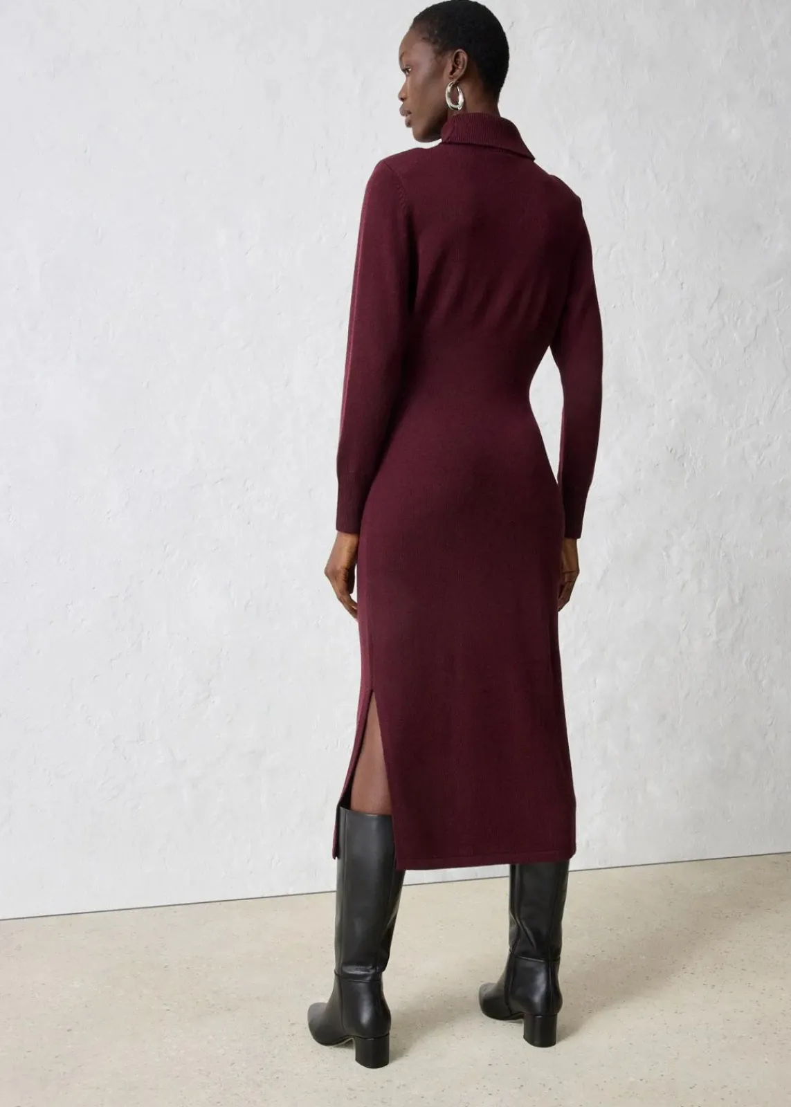 bonprix Bekleidung·Umstandsmode|Bekleidung·Pullover & Strickjacken^Strickkleid aus Merinowolle weinrot