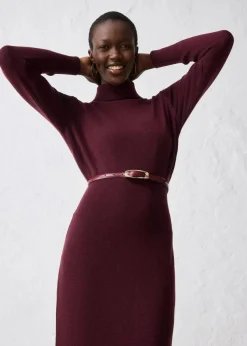 bonprix Bekleidung·Umstandsmode|Bekleidung·Pullover & Strickjacken^Strickkleid aus Merinowolle weinrot