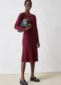 bonprix Bekleidung·Umstandsmode|Bekleidung·Pullover & Strickjacken^Strickkleid aus Merinowolle ahornrot