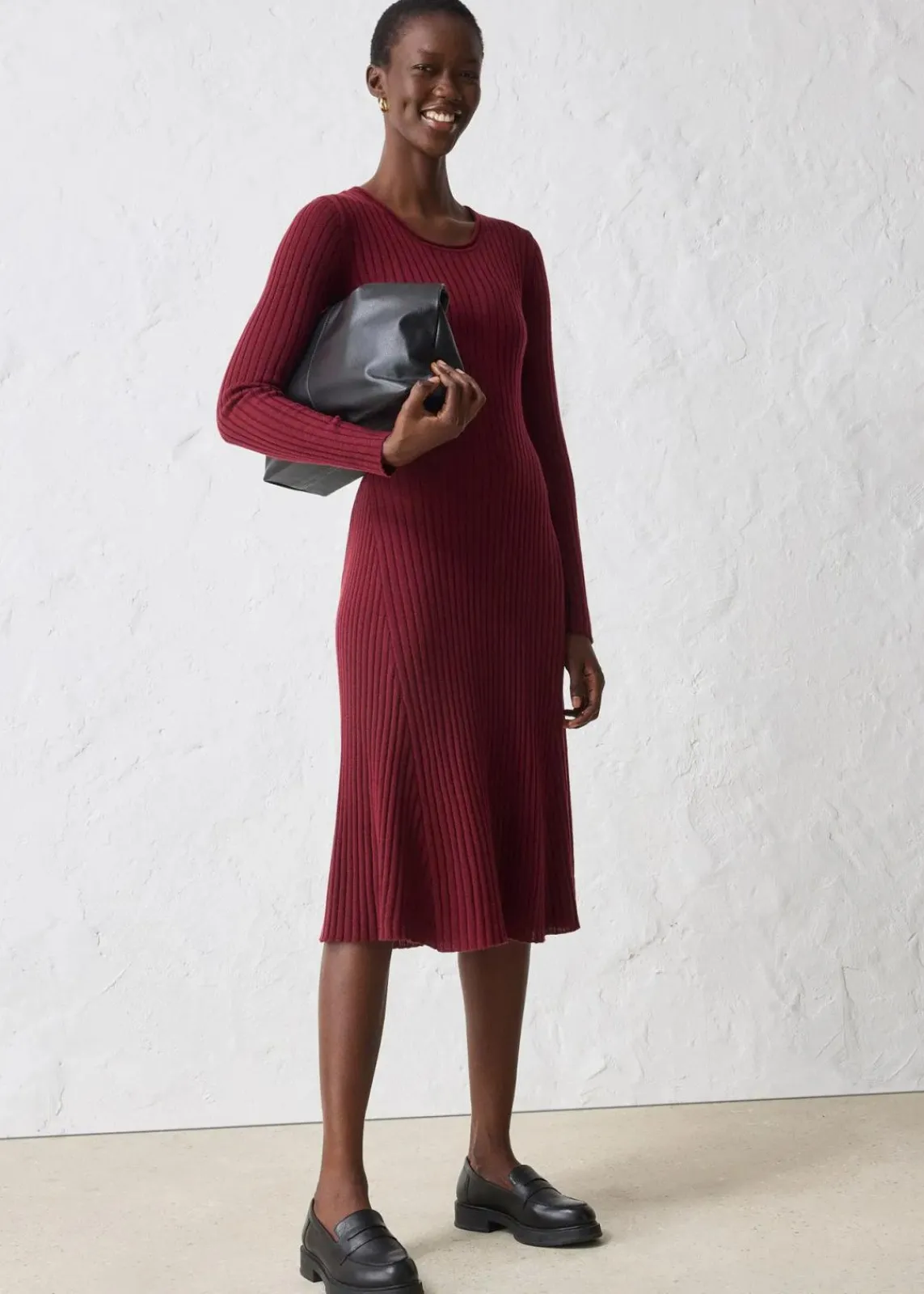 bonprix Bekleidung·Umstandsmode|Bekleidung·Pullover & Strickjacken^Strickkleid aus Merinowolle ahornrot
