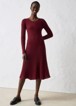 bonprix Bekleidung·Umstandsmode|Bekleidung·Pullover & Strickjacken^Strickkleid aus Merinowolle ahornrot