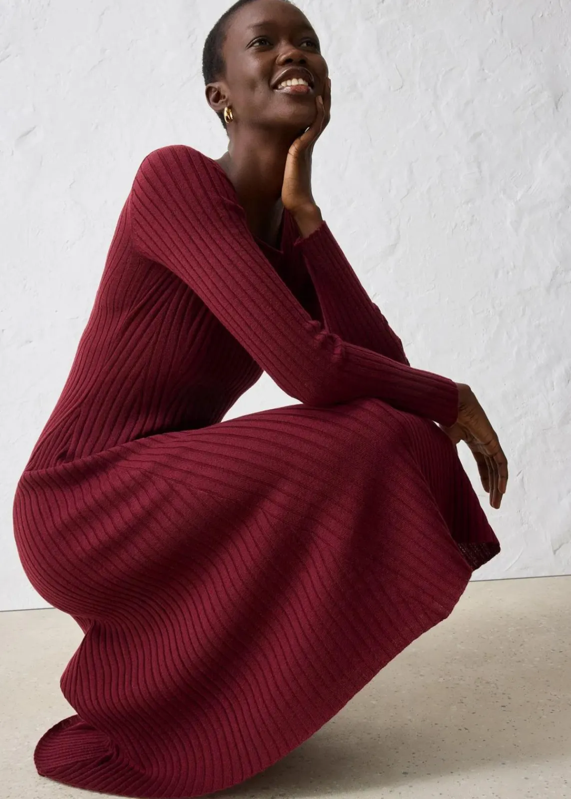 bonprix Bekleidung·Umstandsmode|Bekleidung·Pullover & Strickjacken^Strickkleid aus Merinowolle ahornrot