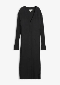 bonprix Bekleidung·Umstandsmode|Strickmode^Strickkleid aus Merinowolle anthrazit meliert