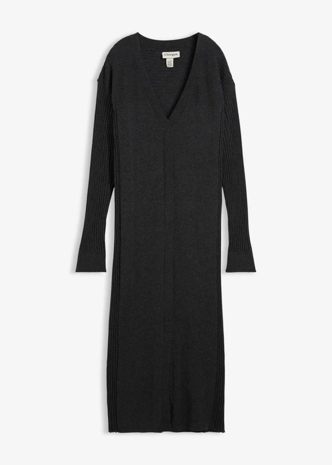bonprix Bekleidung·Umstandsmode|Strickmode^Strickkleid aus Merinowolle anthrazit meliert