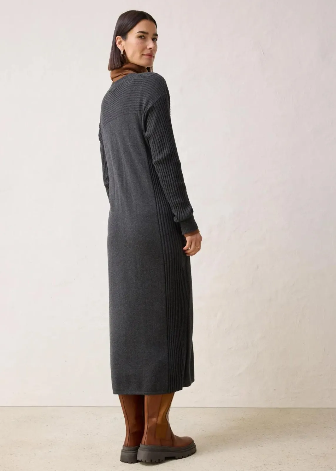 bonprix Bekleidung·Umstandsmode|Strickmode^Strickkleid aus Merinowolle anthrazit meliert