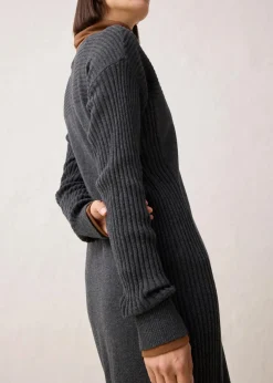 bonprix Bekleidung·Umstandsmode|Strickmode^Strickkleid aus Merinowolle anthrazit meliert