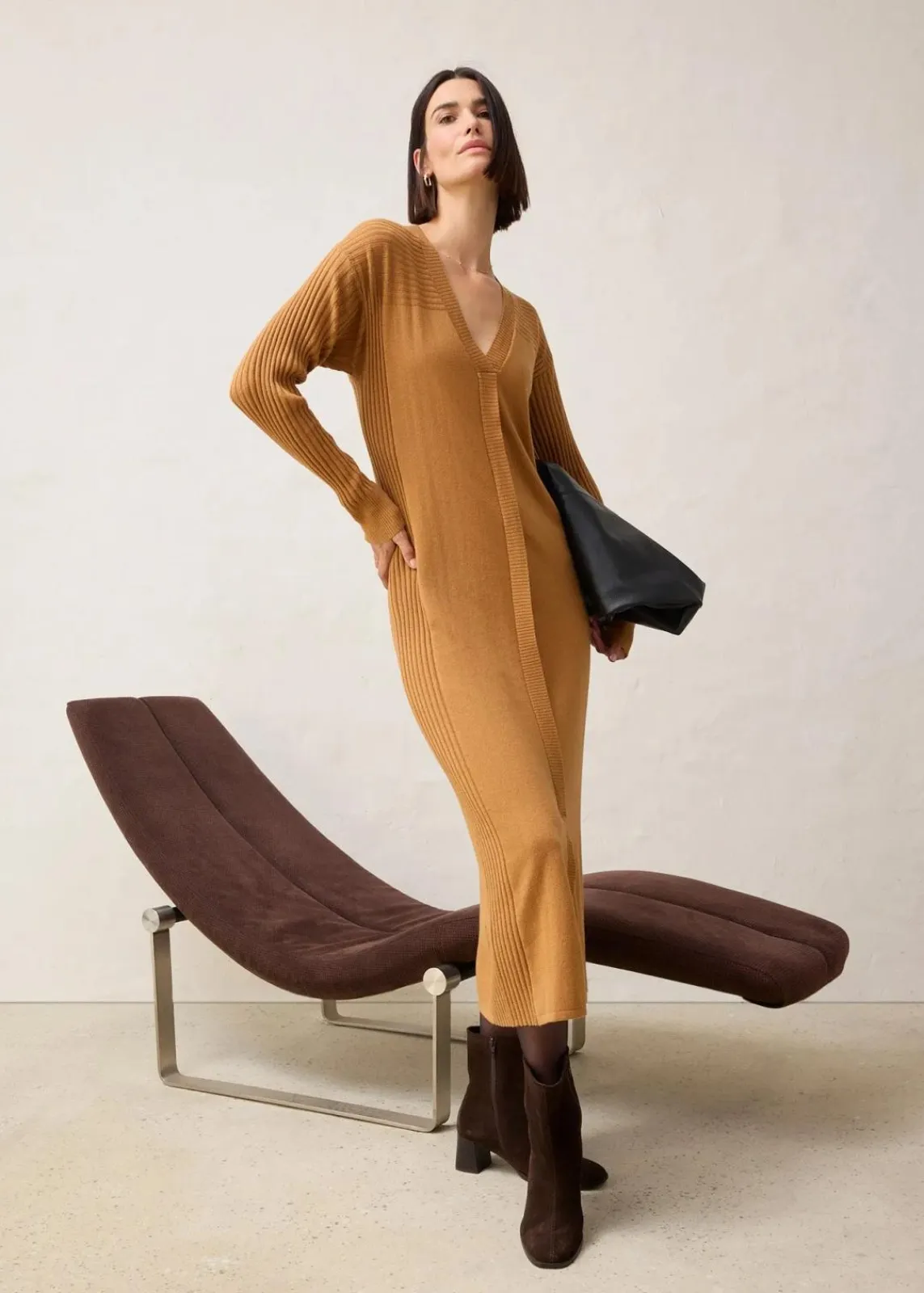 bonprix Bekleidung·Umstandsmode|Strickmode^Strickkleid aus Merinowolle haselnuss