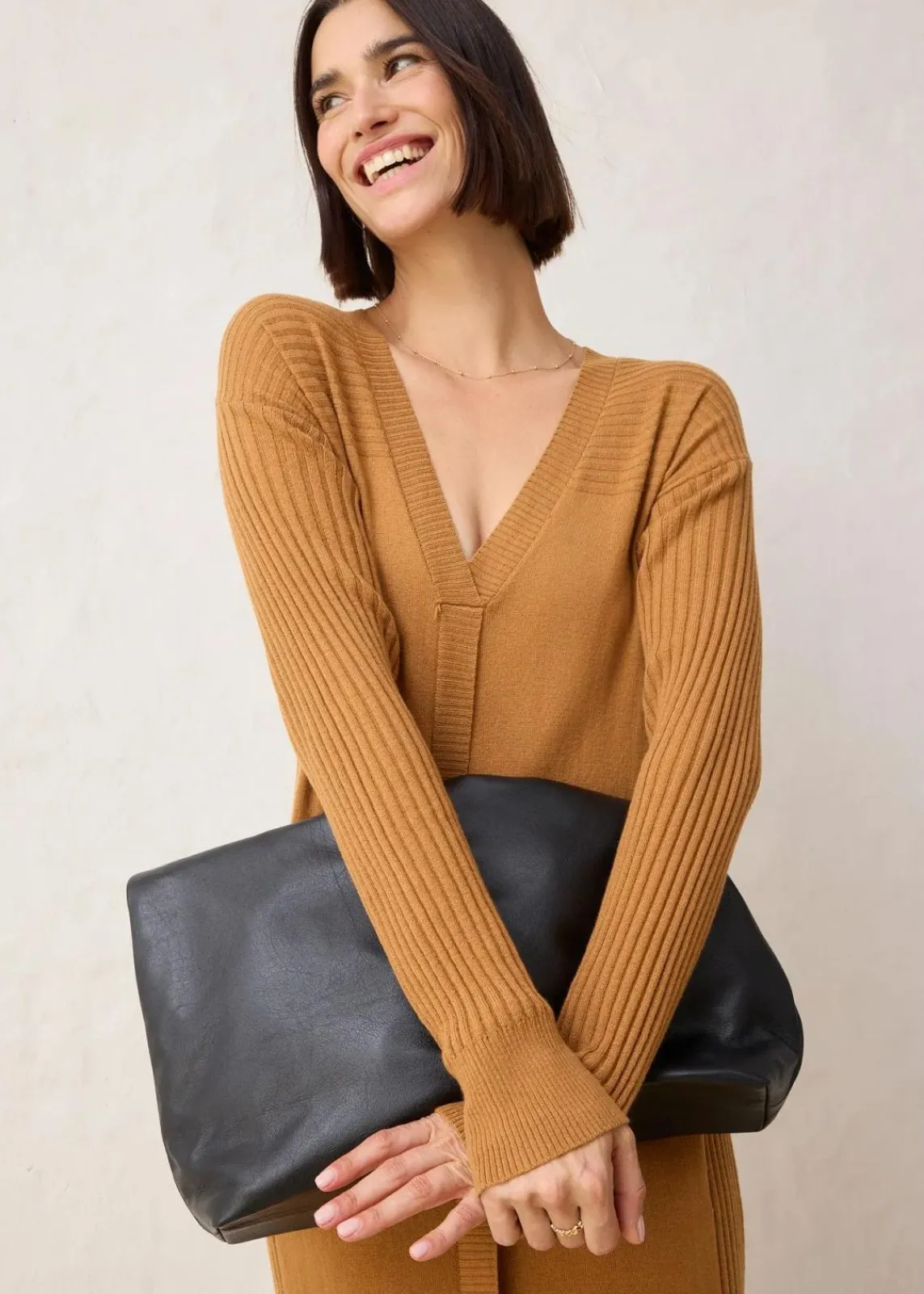 bonprix Bekleidung·Umstandsmode|Strickmode^Strickkleid aus Merinowolle haselnuss