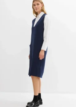 bonprix Bekleidung·Umstandsmode|Strickmode^Strickkleid aus reiner Baumwolle dunkelblau