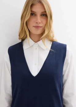 bonprix Bekleidung·Umstandsmode|Strickmode^Strickkleid aus reiner Baumwolle dunkelblau