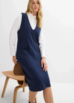 bonprix Bekleidung·Umstandsmode|Strickmode^Strickkleid aus reiner Baumwolle dunkelblau