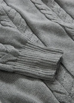 bonprix Bekleidung·Umstandsmode|Strickmode^Strickkleid aus reiner Baumwolle grau meliert