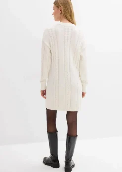 bonprix Bekleidung·Umstandsmode|Strickmode^Strickkleid aus reiner Baumwolle wollweiß