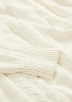 bonprix Bekleidung·Umstandsmode|Strickmode^Strickkleid aus reiner Baumwolle wollweiß