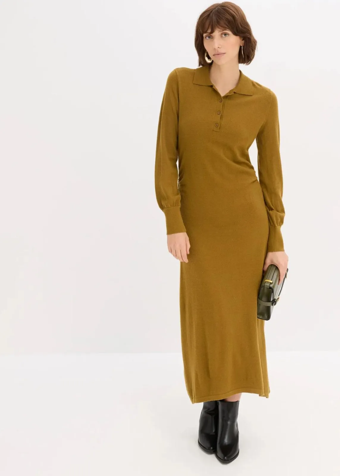 bonprix Bekleidung·Umstandsmode|Bekleidung·Pullover & Strickjacken^Strickkleid aus softem Viskose-Mix mistelgrün