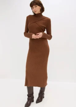 bonprix Bekleidung·Umstandsmode|Bekleidung·Pullover & Strickjacken^Strickkleid aus softem Viskose-Mix pimentbraun