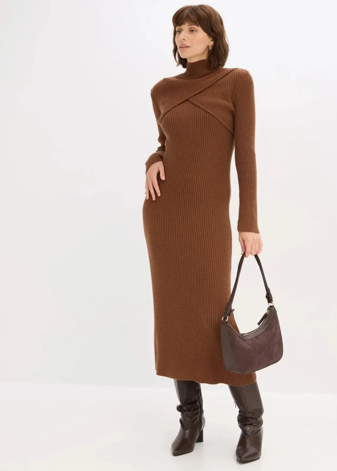 bonprix Bekleidung·Umstandsmode|Bekleidung·Pullover & Strickjacken^Strickkleid aus softem Viskose-Mix pimentbraun