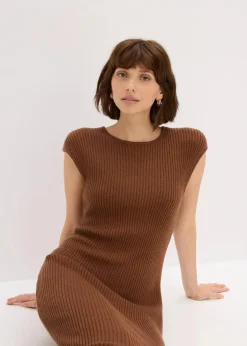 bonprix Bekleidung·Umstandsmode|Bekleidung·Pullover & Strickjacken^Strickkleid aus softem Viskose-Mix pimentbraun