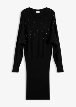 bonprix Bekleidung·Umstandsmode|Bekleidung·Pullover & Strickjacken^Strickkleid aus softem Viskose-Mix schwarz