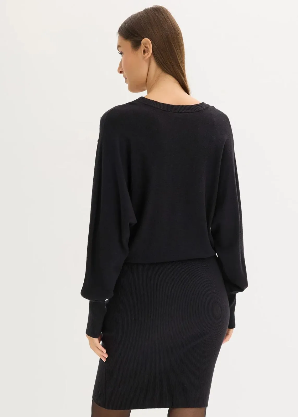 bonprix Bekleidung·Umstandsmode|Bekleidung·Pullover & Strickjacken^Strickkleid aus softem Viskose-Mix schwarz