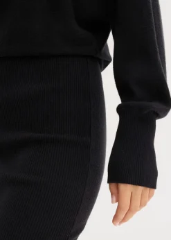 bonprix Bekleidung·Umstandsmode|Bekleidung·Pullover & Strickjacken^Strickkleid aus softem Viskose-Mix schwarz
