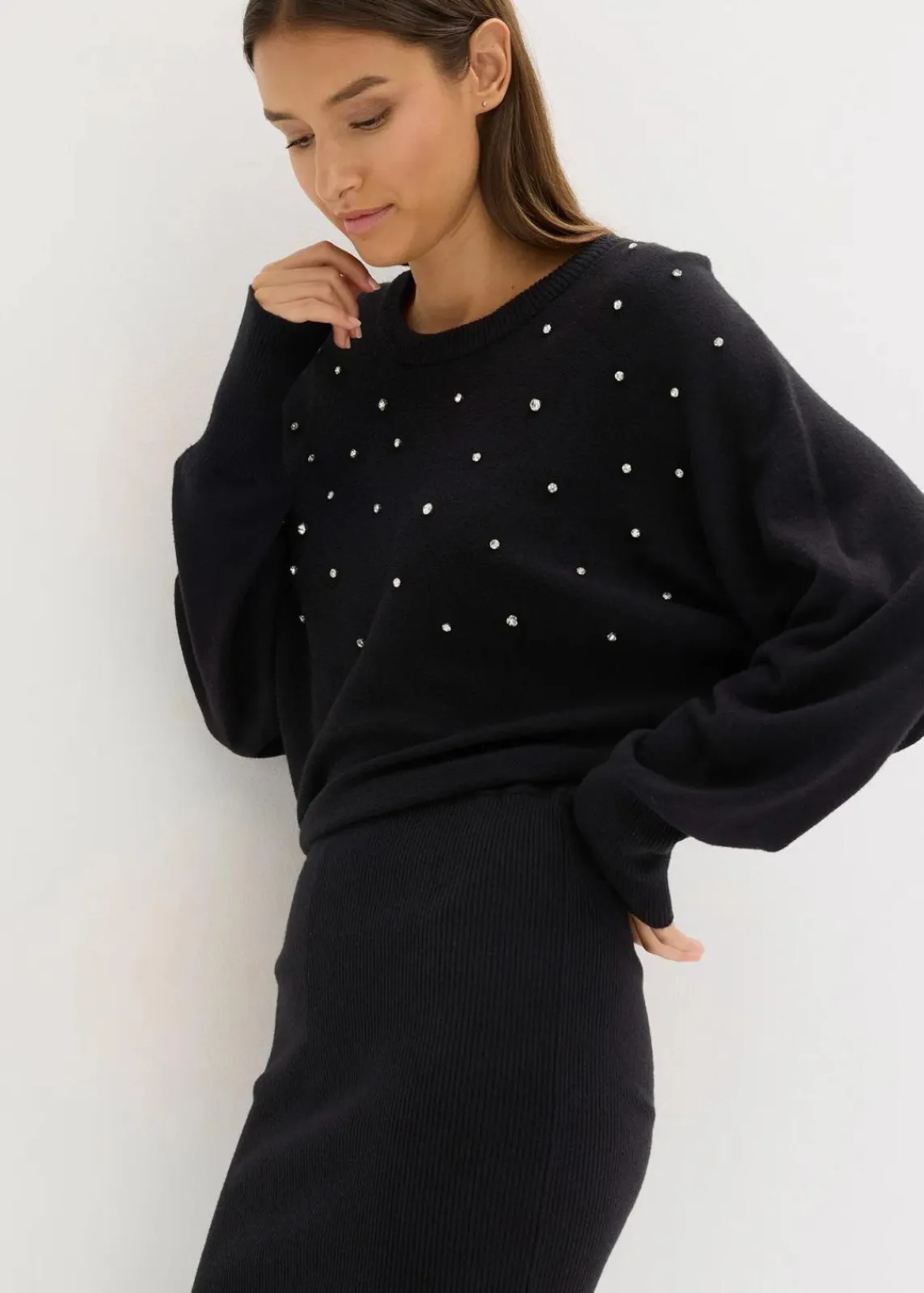 bonprix Bekleidung·Umstandsmode|Bekleidung·Pullover & Strickjacken^Strickkleid aus softem Viskose-Mix schwarz