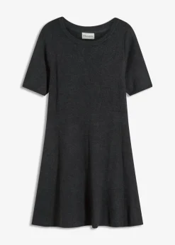bonprix Kleider|Strickmode^Strickkleid aus softem Viskose-Mix anthrazit meliert