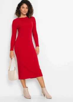 bonprix Bekleidung·Umstandsmode|Bekleidung·Pullover & Strickjacken^Strickkleid aus Viskose- Mix tiefrot
