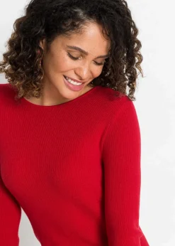 bonprix Bekleidung·Umstandsmode|Bekleidung·Pullover & Strickjacken^Strickkleid aus Viskose- Mix tiefrot