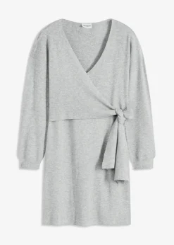 bonprix Bekleidung·Umstandsmode|Bekleidung·Pullover & Strickjacken^Strickkleid aus Viskose-Mix hellgrau meliert