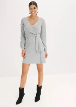 bonprix Bekleidung·Umstandsmode|Bekleidung·Pullover & Strickjacken^Strickkleid aus Viskose-Mix hellgrau meliert