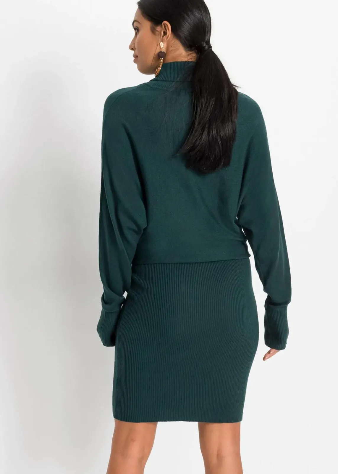bonprix Bekleidung·Umstandsmode|Strickmode^Strickkleid aus Viskose-Mix petrolgrün