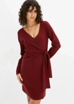 bonprix Bekleidung·Umstandsmode|Bekleidung·Pullover & Strickjacken^Strickkleid aus Viskose-Mix kastanienrot