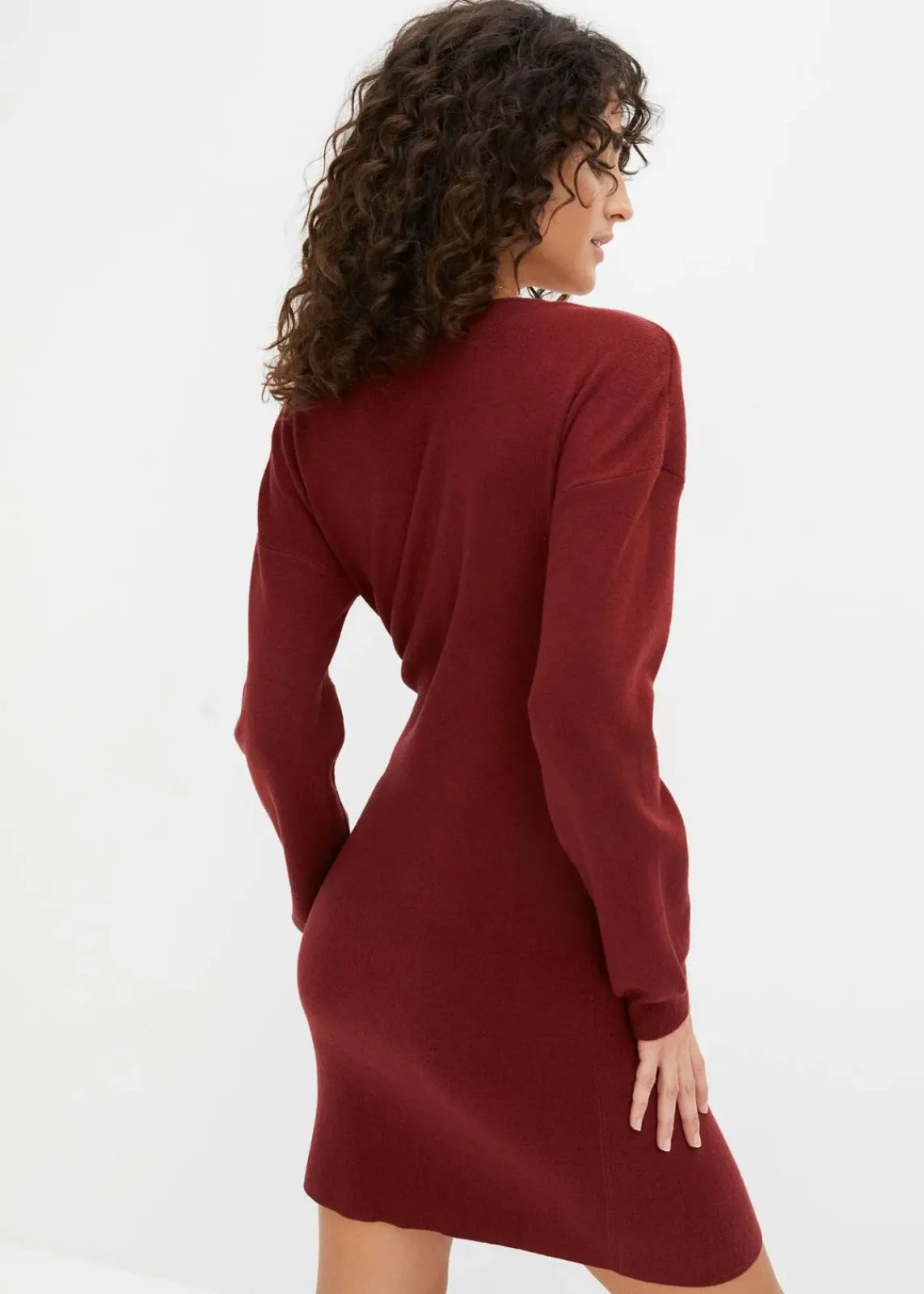 bonprix Bekleidung·Umstandsmode|Bekleidung·Pullover & Strickjacken^Strickkleid aus Viskose-Mix kastanienrot