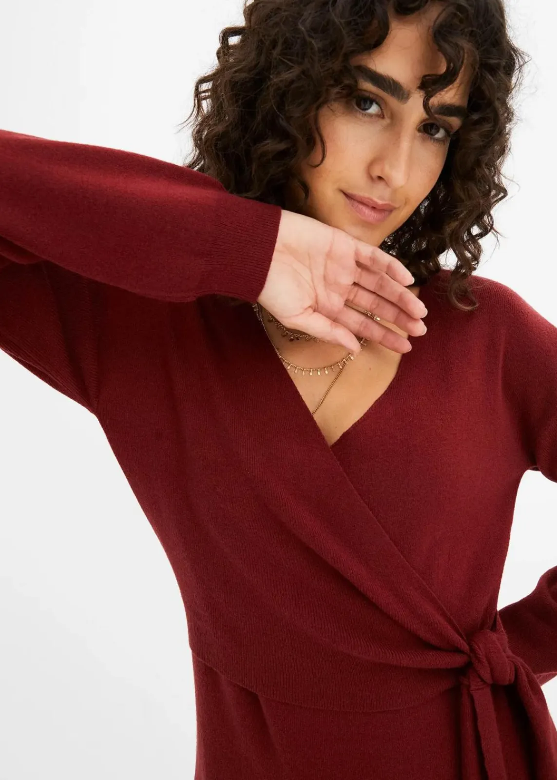 bonprix Bekleidung·Umstandsmode|Bekleidung·Pullover & Strickjacken^Strickkleid aus Viskose-Mix kastanienrot
