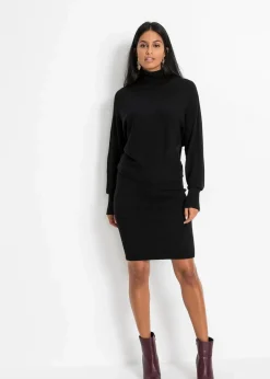 bonprix Bekleidung·Umstandsmode|Strickmode^Strickkleid aus Viskose-Mix schwarz