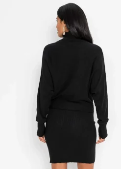 bonprix Bekleidung·Umstandsmode|Strickmode^Strickkleid aus Viskose-Mix schwarz