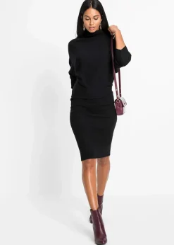 bonprix Bekleidung·Umstandsmode|Strickmode^Strickkleid aus Viskose-Mix schwarz