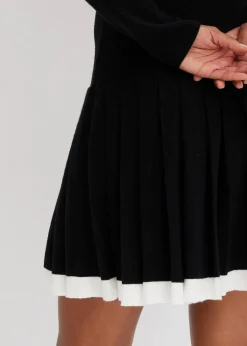 bonprix Strickmode|Kleider^Strickkleid aus Viskose-Mix schwarz/weiß